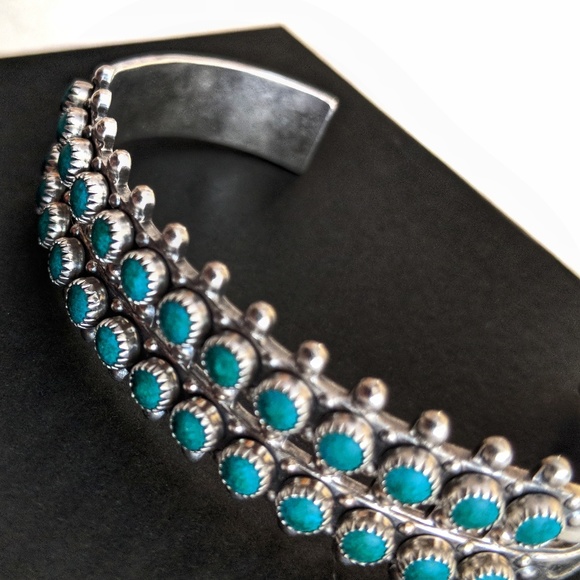 Vintage Jewelry - VTG Zuni Cuff SS/Turquoise • Price Firm